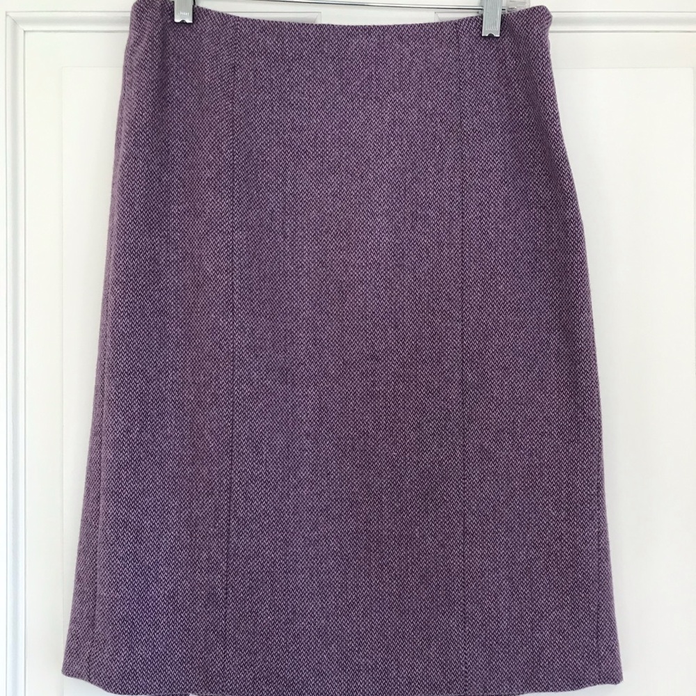 Ann Taylor LOFT Purple Tweed Wool Pencil Skirt